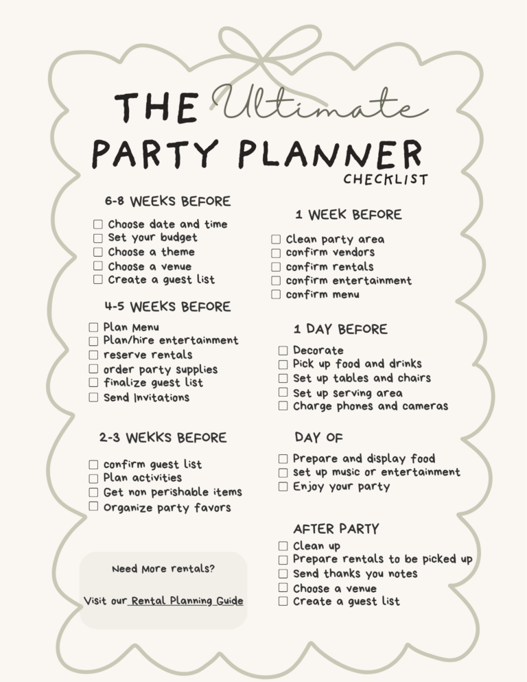 Party Planning Checklist